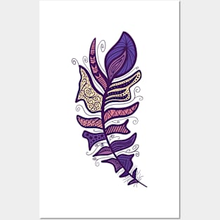 Purple feather Posters and Art